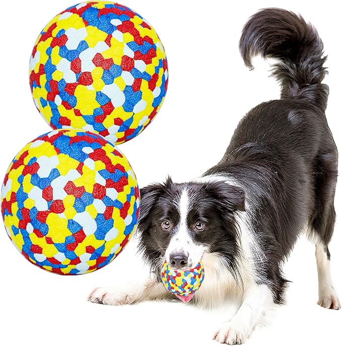 LIEVUIKEN Dog Balls Toys for Aggressive Chewers, Indestructible Durable Bouncy Floating Balls for Dogs to Fetch, Durable Solid Rubber Ball for Training Dog(2 Pack)