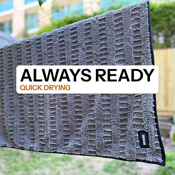 Dry Dog Towel for Drying Dogs Large, Medium & Small | Ultra Absorbent Plush Microfiber | Quick-Drying Double-Sided Design | 43" x 35" Lightweight & Machine Washable Dog Bath Towel | Grey