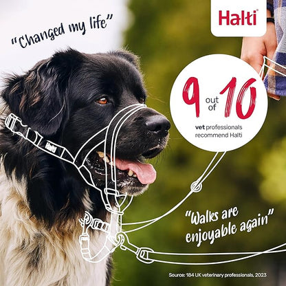 Halti Headcollar - Stop Your Dog Pulling on The Leash. Adjustable, Reflective and Lightweight, with Padded Nose Band. Dog Training Anti-Pull Collar for Large Dogs (Size 4, Red)