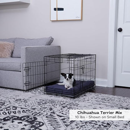 Happy Hounds Cooper Deluxe Reversible Crate Pad - Small - Denim
