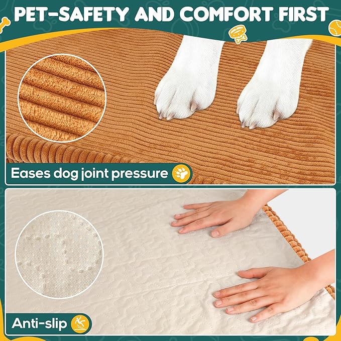 Dog Car Bed, Non-Slip Backseat Extender Pet Mat, Removable Washable Dog Bed for SUVs, Sedans & Trucks, Anti-Slip Travel Bed for Dogs, Easy Clean & Scratch-Proof & Comfort (Medium (50"L×24.6"W×2"H))