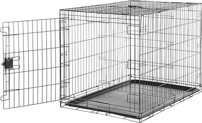 Amazon Basics - Durable, Foldable Metal Wire Dog Crate with Tray, Single Door, 42 x 28 x 30 in, Black