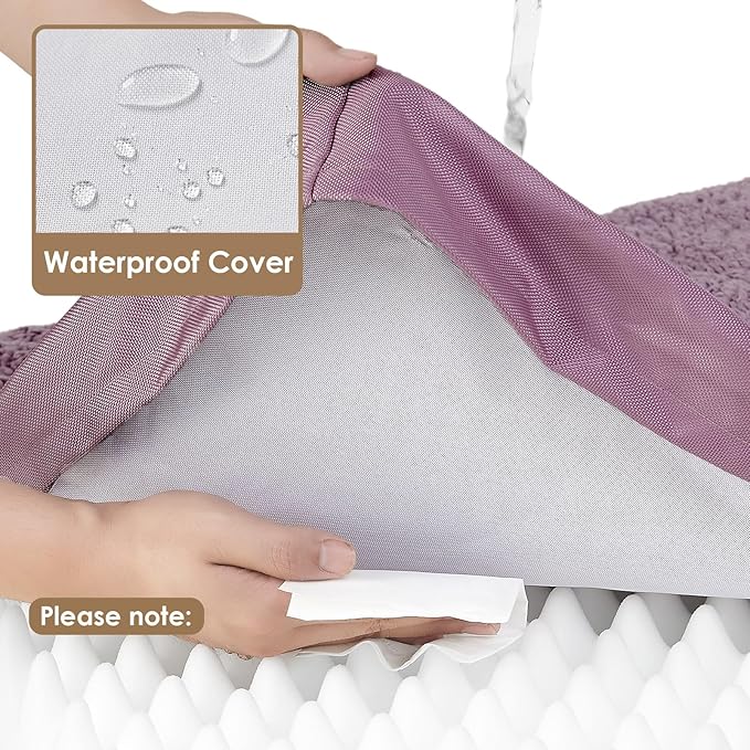 EHEYCIGA Orthopedic Medium Dog Beds for Small Dogs with Removable Washable Cover for Crate, Fog Purple, 30x20