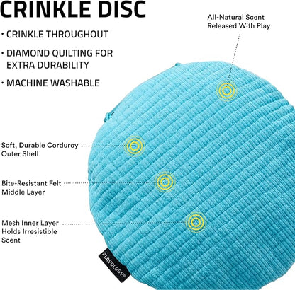 Playology Dog Toys | Plush Toy Crinkle Disc for Dogs | Jumbo Peanut Butter Scented Toy - Easy to Clean and Made from Non Toxic Materials