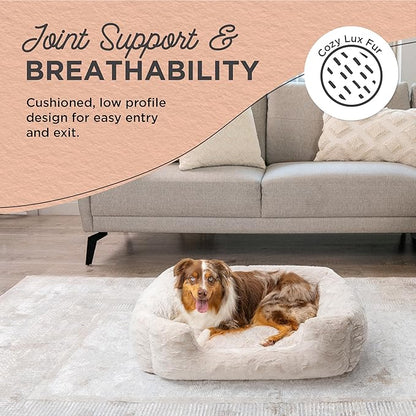 Best Friends by Sheri Soothe & Snooze Lounge Lux Memory Foam Rectangular Dog Bed, Washable, Oyster, Large 36" x 27"