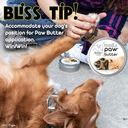 The Blissful Dog Paw Butter, Moisturizer for Dry Paw Pads, Softens and Protects a Rough Paw in Winter, Versatile, Lick-Safe Dog Paw Pad Balm 0.15 oz.