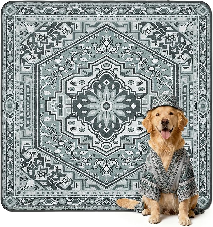 FXW Washable Pee Pads for Dogs, Puppy Pads with Super Absorbent, Specifically Designed for Rollick/Homeplus 24inch 8 Panels Dog Playpen, 63" Square, Boho Grey, 1 Pack