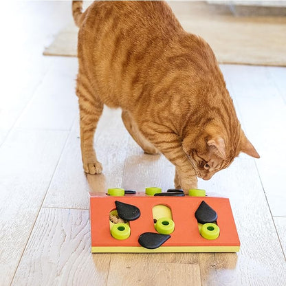 Catstages by Nina Ottosson Melon Madness Puzzle & Play – Interactive Treat Puzzle Feeder for Cats, 12 Hidden Treat Compartments Slow Feeder, Durable & Easy-Clean, 10 Inches, Pink