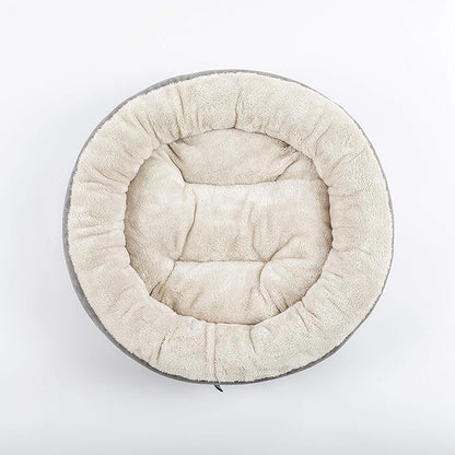 Love's cabin Round Donut Cat and Dog Cushion Bed, 20in Bed for Cats or Small Dogs, Anti-Slip & Water-Resistant Bottom, Super Soft Durable Fabric Pet Beds, Washable Luxury Cat & Dog Bed Gray