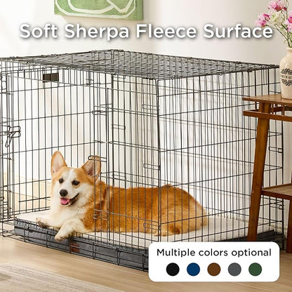 Bedsure Large Dog Bed for Crate - Comfy Flat Pet Beds with Removable Washable Cover, Orthopedic Egg Crate Foam Crate Mat, Suitable for Pet Up to 50 lbs