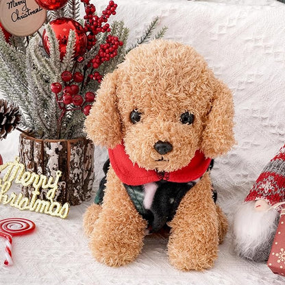 Rbenxia 4 Pieces Red Buffalo Plaid Dog Sweaters with Leash Ring Soft Fleece Vest Dog Pullover Warm Jacket Pet Dogs Clothes Winter Dogs Outfits for Small Puppy Cat Pets (Large)