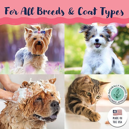 Bobbi Panter Cat Shampoo and Conditioner - Made in USA - All Natural 2-in-1 Formula for Reducing Shedding, Dander, Matting - Concentrated 10:1 for Professional Groomers - Watermelon Scent, 13 Oz