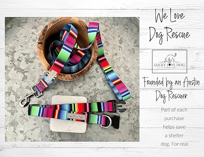 Lucky Love Dog - Adjustable Dog Collar and Leash Set with Easy Click Buckle for Small Dogs, Durable, & Comfortable Collar for Male & Female Dogs, Puppies & Adult Ones - Nacho Combo, Small