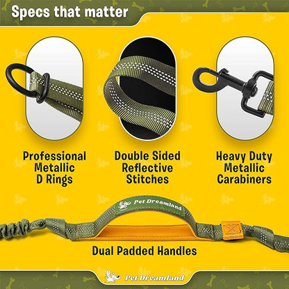 Pet Dreamland Exquisite Hands Free Leash for Large Dogs. Ultimate Comfort & Freedom for Running, Walking and Hiking. Premium Quality, Durable & Versatile Dog Walking Belt. Your Dog Will Love It.