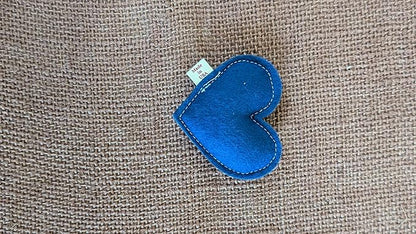 Catnip Toy – Heart Shape, Organic Catnip, 100% Wool Felt, Grown & Made in The USA - Blue