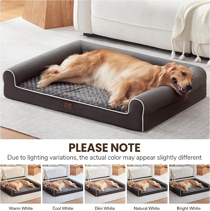Warmrest Large Dog Beds Large Sized Dogs 45x35x7 Inch, Orthopedic XXL XL Dog Bed for Medium Size Dogs, Big Waterproof Couch Sofa with Removable Washable Cover for Pet, Dark Grey
