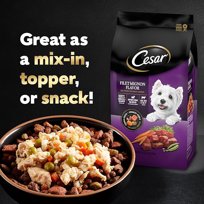 Cesar Simply Crafted Adult Wet Dog Food Toppers for Dry Food, Chicken, Sweet Potato, Apple, Barley & Spinach, 1.3 oz., 10 Count