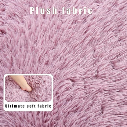 KEIKI 69" Plush Faux Fur Human Size Dog Bed, Oversized Foldable Human Dog Bed for Adults and Pets, Adjustable Lounge Sofa Bed with Cushions, Giant Dog Bed for Humans, Pink