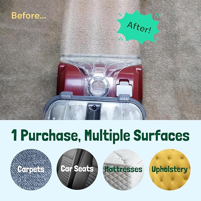 Sunny & Honey Carpet Shampoo & Cleaning Solution - USA Made Carpet Cleaner Machine Solution - Rug & Upholstery Cleaner - Stain Remover & Odor Deodorizer (32 fl oz Spring Mint Scent)
