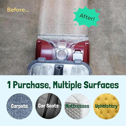 Sunny & Honey Carpet Cleaner Solution - Carpet Shampoo & Pet Stain Remover for Upholstery & Rugs - Works With Steam Cleaners (128 fl oz, Spring Mint Scent)
