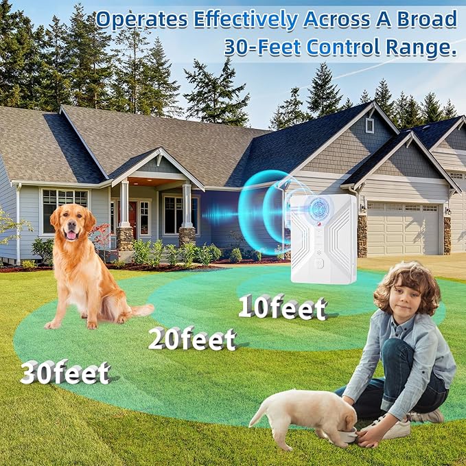 Anti Barking Devices, 3 Modes Ultrasonic Bark Box, Dog Bark Deterrent Devices, Dog Barking Stopper, Anti Barking Device for Dogs Long Range 50ft, Barking Control Devices for Dog Training in Outdoor