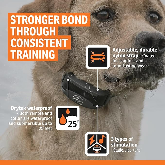 SportDOG FieldTrainer 425X - Remote Trainer Designed for Off-Leash Control & Training - 500-Yard Range - Waterproof - Quick Charge-Collar with 21 Levels of Static, Tone, & Vibration