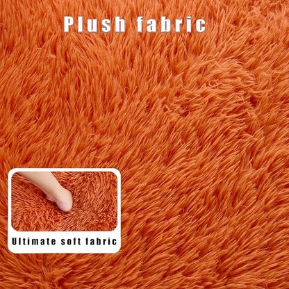 KEIKI 69" Human Dog Bed for Adults, 5-Position Adjustable Convertible Floor Sofa Chair, Human Size Dog Bed for People, Plush Faux Fur Lazy Sofa for Gaming, Meditation & Relaxation, Orange