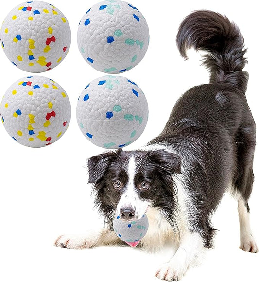 LIEVUIKEN Dog Balls Toys for Aggressive Chewers, Indestructible Durable Bouncy Floating Balls for Dogs to Fetch, Durable Solid Rubber Ball for Training Dog(4 PCS)