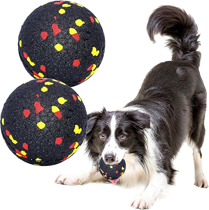 LIEVUIKEN Dog Balls Toys for Aggressive Chewers, Indestructible Durable Bouncy Floating Balls for Dogs to Fetch, Durable Solid Rubber Ball for Training Dog(2 Pack)