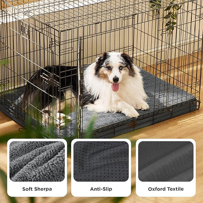 Bedsure XL Dog Bed for Crate - Large Comfy Flat Pet Beds with Removable Washable Cover, Orthopedic Egg Crate Foam Crate Mat, Suitable for Pet Up to 90 lbs