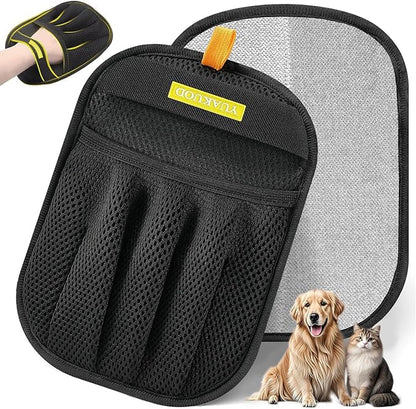 YUAKUOD Pet Hair Removal Glove for Cats & Dogs, Upgraded Five-Finger Electrostatic Pet Hair Gloves, Reusable Magic Brush Pet Hair Remover Tool for Couch, Carpet, Car Seat(2 PCS)