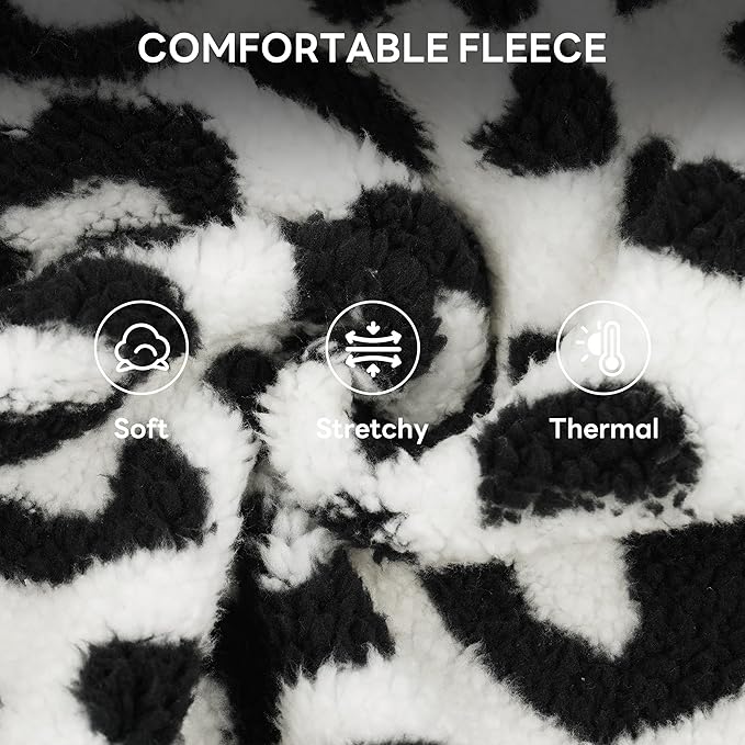 PUMYPOREITY Cozy Fleece Cat Sweater - Stretchy & Warm Knitted Cat Shirt, Super Soft Kitten Sweater, Machine Washable Pet Clothing for Comfort & Style, Black Leopard, XS