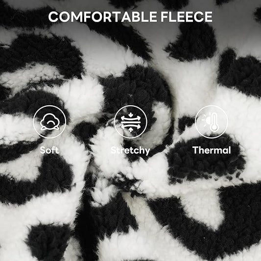 PUMYPOREITY Cozy Fleece Cat Sweater - Stretchy & Warm Knitted Cat Shirt, Super Soft Kitten Sweater, Machine Washable Pet Clothing for Comfort & Style, Black Leopard, XS