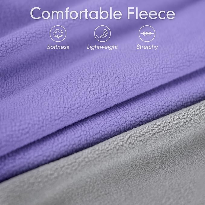 cyeollo 2 Pack Fleece Dog Sweater Pullover Dog Sweatshirt Reflective Lightweight Clothes for Small Dogs Girl Pet Apparel Purple, Grey, XL