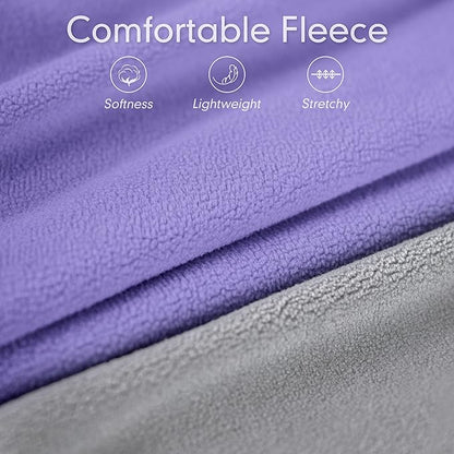 cyeollo 2 Pack Fleece Dog Sweater Pullover Dog Sweatshirt Reflective Lightweight Clothes for Small Dogs Girl Pet Apparel Purple, Grey, XL