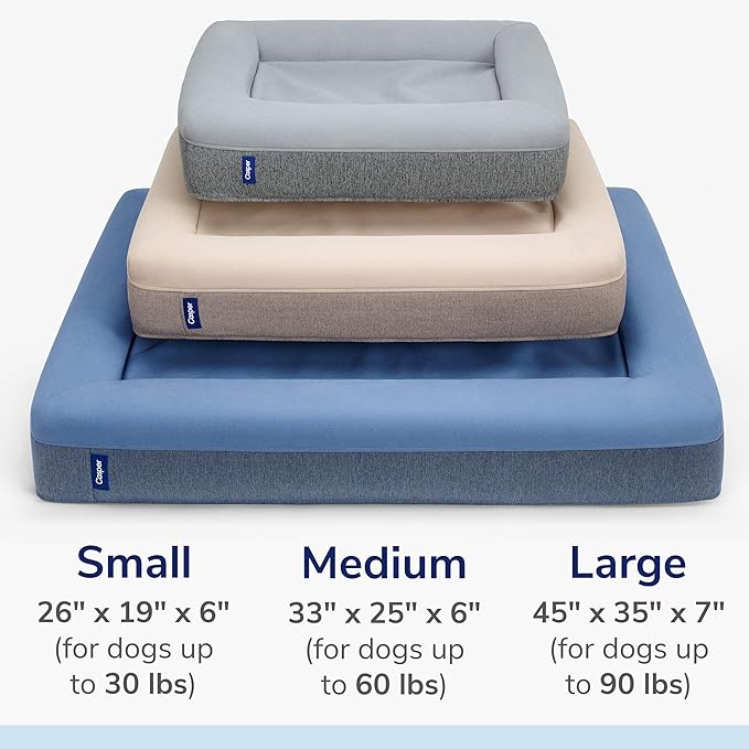 Casper Dog Bed, Plush Memory Foam, Small, Sand