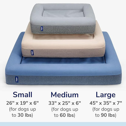 Casper Dog Bed, Plush Memory Foam, Large, Blue, 35.0"L x 45.0"W x 7.0"Th