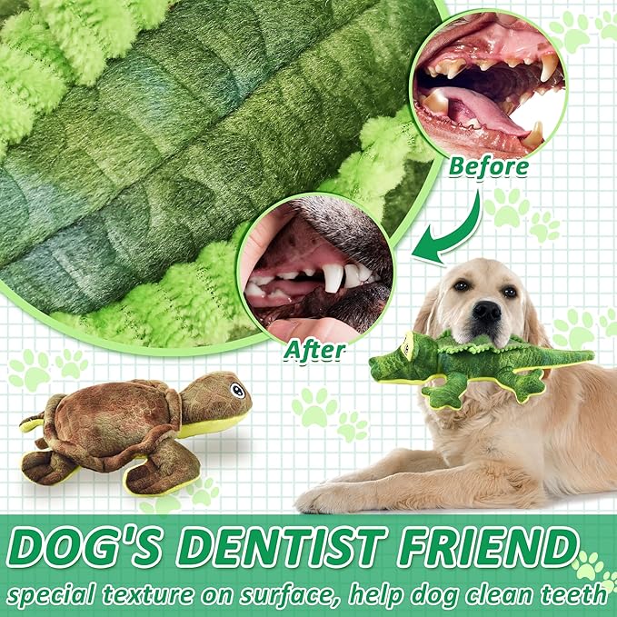 LECHONG Stuffed Animal Dog Toys, 5 Pack Tough Squeaky Dog Toys, Plush Toys Assortment, Great Value Pet Toys Bundle, Woodland Series Chew Toys for Large Medium and Small Dogs Puppy Pet Toys