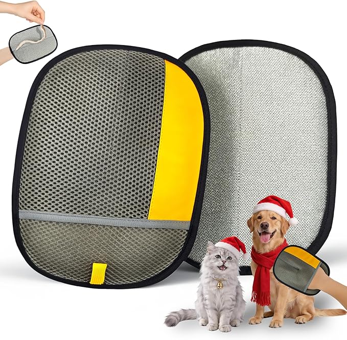 YOSEPATI Thickened Ectrostatic Pet Hair Removal Glove, Magic Brush Pet Hair Remover Tool for Cat & Dog, Upgraded Reusable Pet Hair Gloves for Couch, Clothing, Carpet & Car Seat, Cat Grooming Gloves