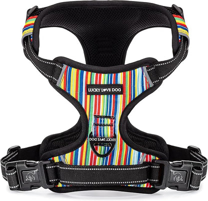 Lucky Love Dog Harness, Easy to Walk, No Pull Dog Harness, Adjustable Custom Fit (Hippie, Medium)
