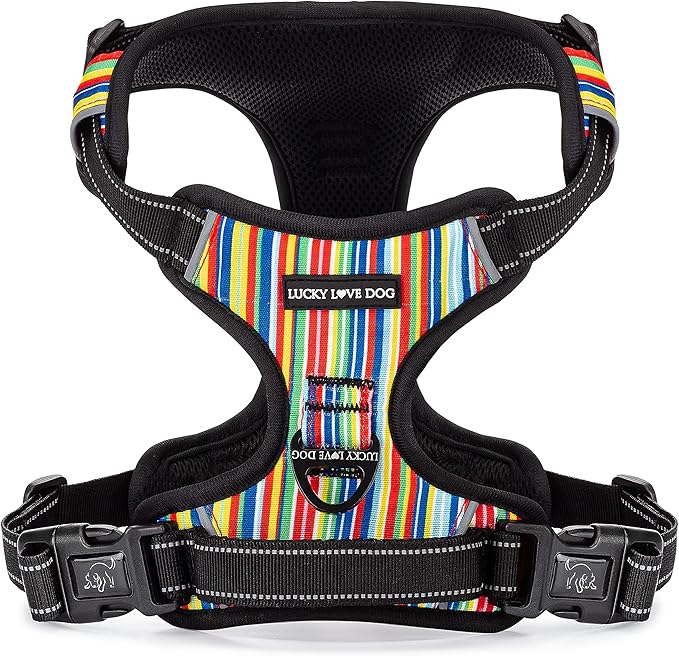 Lucky Love Dog Harness, Easy to Walk, No Pull Dog Harness, Adjustable Custom Fit (Hippie, Small)