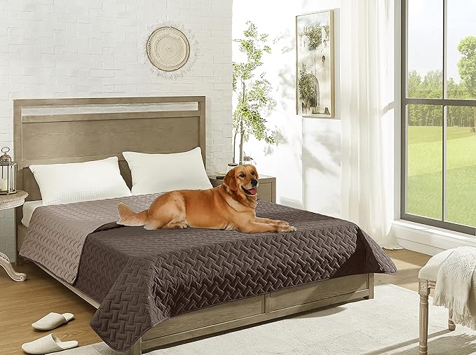 gogobunny 100% Double Sided Waterproof Dog Blanket Soft Pet Bed Cover Reversible Protect Furniture Couch Sofa Car for Puppy Cat Kids (Dark Chocolate/Light Chocolate, 30x70 Inch (Pack of 1))