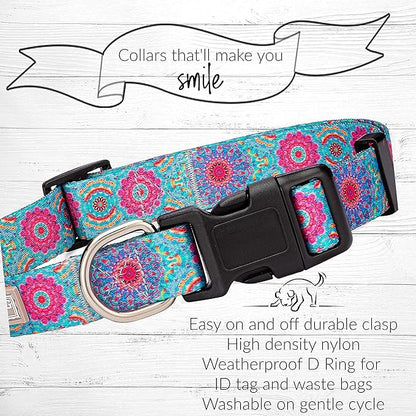 Lucky Love Dog - Adjustable Dog Collar with Easy Click Buckle for Medium, Durable, & Comfortable for Male & Female Dogs, Pet Collar for Puppies & Adult Dogs - Clara, Medium