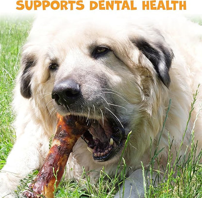 Pack Approved Beef Shin Bones for Dogs - Liver Coated Long Lasting Dog Chews for Aggressive Chewers - Rawhide-Free Big Bones for Large Dogs - Healthy Large Dog Bone (1 Pack)