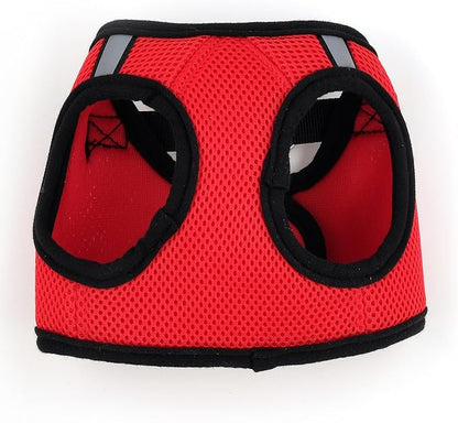 THE WORTHY DOG Step-in Dog Harness for Large Dogs, Comfortable Mesh, Reflective, Strong Hook and Loop Closure, Quick Release Buckle, Red, XX-Large