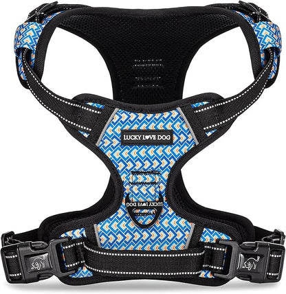 Lucky Love Dog No Pull Dog Harness, Adjustable and Easy to Walk, Cute Patterned Harness for Medium Male & Female Dogs - Murphy, Medium