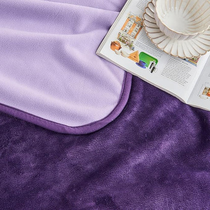 Yaning Waterproof Blanket 80"x90" for Adults, Reversible Waterproof Bed Cover for Dogs Cats Pets, Soft Leakproof Blanket for Bed Couch Sofa Furniture Protector, Dark Purple/Light Purple