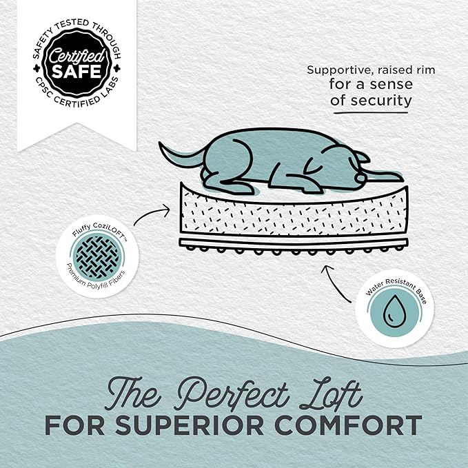 Best Friends by Sheri Shag Lounge Bed Calming Faux Fur Dog Bed, Frost, Medium, 30" x 20"