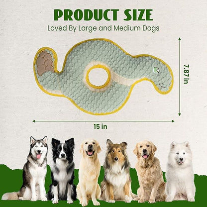 Nocciola Squeaky Dog Toy, New 2025 Ring Snake Dog Toy for Tug of War, Stuffed Toy with Two Tough Layers, Interactive Tug Training to Keep Them Busy, Green