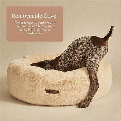 UnHide Floof Pet Bed - Large (35" x 12") - Extra Soft Dog Bed - Removable Faux Fur Cover - Machine Washable - Helps Ease Pet Anxiety & Provides The Perfect Sleep - Charcoal Charlie